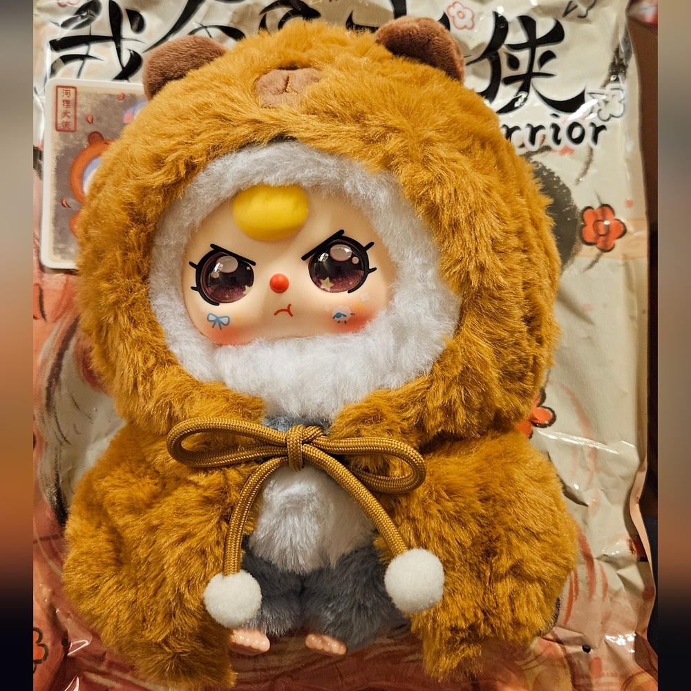 Baby Three I'm Not A Warrior Series Plush - NIB - Capybara Warrior -Special Eyes